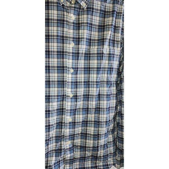 Goodfellow Blue & White Plaid Long Sleeve Button-Up Shirt Size L - Picture 5 of 10